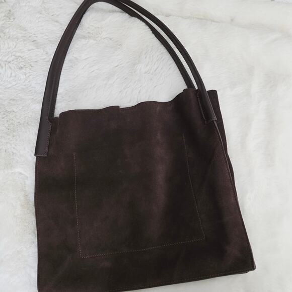 J. Crew Unstructured Large Berkeley Suede Tote Bag Cocoa Brown NWT - Picture 6 of 16
